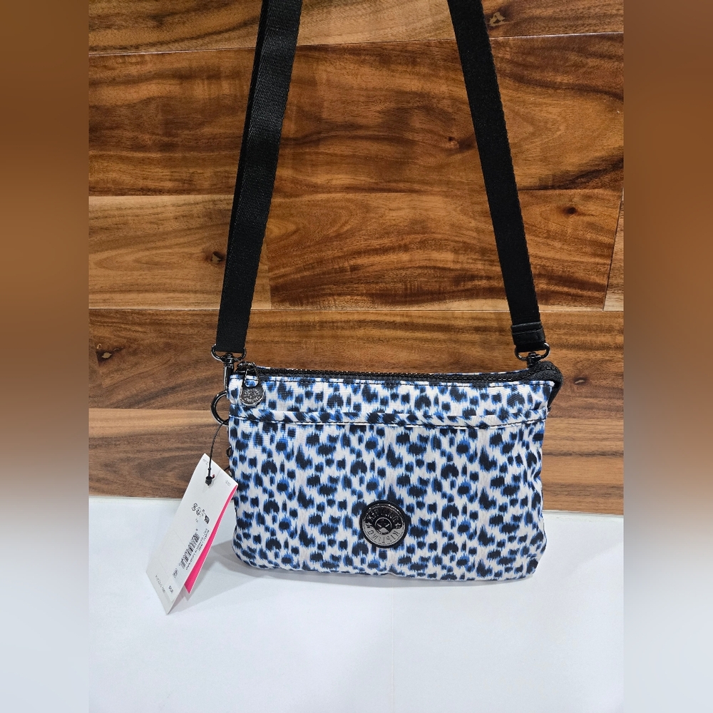 Kipling Bag Crossbody Small two slip compartments Leopard NEW